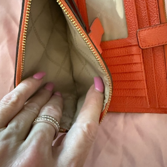 Michael Kors Vibrant Red Leather Clutch - Picture 8 of 10